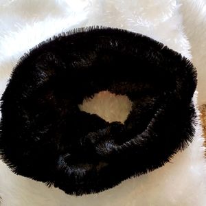 Black Luxe Faux Fur Infinity Scarf